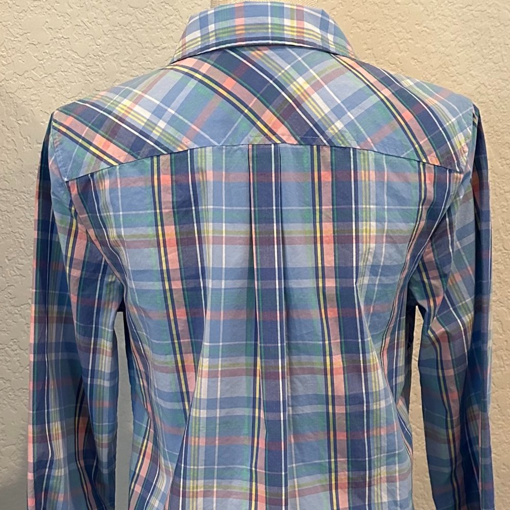 TALBOTS Women's Medium Petite Plaid Shirt - Picture 3 of 8